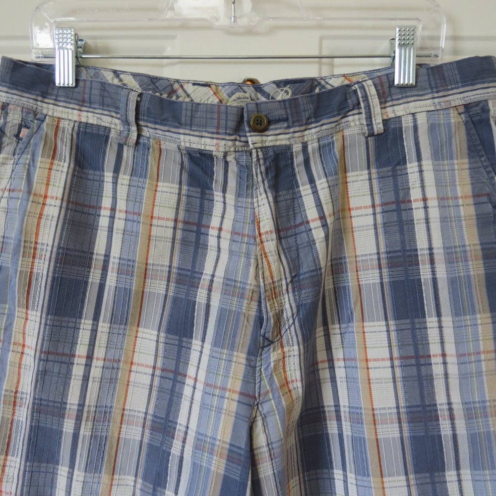Tommy Bahama Blue and Orange Plaid Men Shorts - Picture 2 of 8